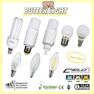 CIELO 40w/15w/14w/5w E27 E14 PLC Led Stick Ping Pong Candle Bulb Daylight Cool white Warm white [1 Y
