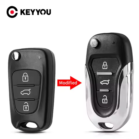 KEYYOU Modified Flip Remote Car Key Shell 3BNT Case Fob For Hyundai Picanto Solaris Sportage For Kia