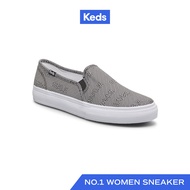 KEDS รองเท้าผ้าใบ แบบสวม รุ่น DOUBLE DECKER OP EYE สีดำ/ขาว ( WF66673 )