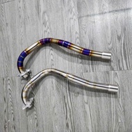 Titanium exhaust manifold mounted on Exciter 2010, Ex135, Ex150, Ex155 - motorcycle exhaust