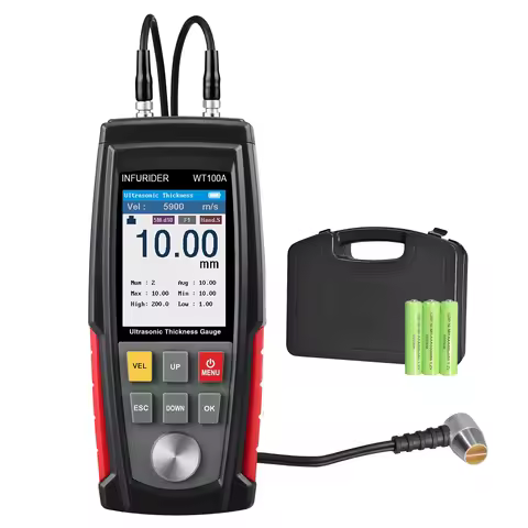 Ultrasonic Thickness Gauge 1-300mm Metal Tester ±0.5% Accuracy 1500 Data Storage for Steel Pipe Wall