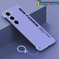 Jingsanc เคสสำหรับ Samsung Galaxy S23อัลตร้า5G S23 + S23 S21 + S21 S20 Note 20 Plus Ultra FE 5G 4G เคสโทรศัพท์บางเฉียบกระจกฝ้าพีซีไม่มีขอบ P001-1ป้องกันกล้องสีม่วง