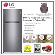 LG GT-M5097PZ 2 Door Fridge 506L Top Freezer with Inverter Linear Compressor in Platinum Silver