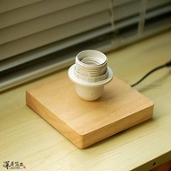 Solid Wood Table Lamp Lamp Holder with Switch Cable Elf Smart E27 Screw LED Bulb Base Moon Lamp DIY