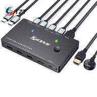 TZT KVM201TCC 4K 60Hz KVM Switch 2 Port USB-C KVM Switch Supports Laptop PC Monitor Keyboard Mouse