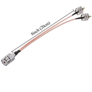 TUOLNK UHF Splitter PL259 SO239 Perempuan kepada Dwi SO239 Lelaki Sambungan Jenis Y 8 inci (20cm) RG