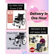 Same Day Delivery Within One Hour Fully Assembled Foldable Lightweight Compact Wheelchair Pushchair Walker Commode Chair