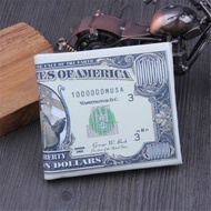 US Dollar Pattern Short Wallet Money Clip Card Holder for Men
