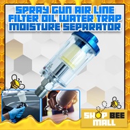 1/4" Spray Gun Air Line Filter Oil Water Trap Moisture Separator Work On Air Compressor Pneumatic To