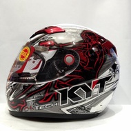 HELM KYT C4 TECH HARLAN REPLICA WHITE PEARL GOLD RED HELM FULL FACE