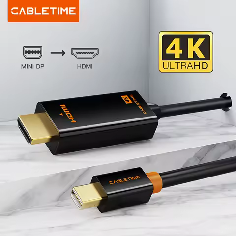 CABLETIME 4K Mini Displayport to HDMI Thunderbolt 2 Mini Display Port Adapter Cord for Laptop MacBoo