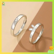 cincin perempuan cincin silver Cincin pasangan arnab, cincin perak, sepasang reka bentuk khusus, huruf terukir, cincin jari mulut hidup, token cinta, teman lelaki dan hadiah teman wanita