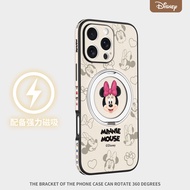 เคสโทรศัพท์มือถือ Disney Minnie พร้อมขาหมุนดูดซับแม่เหล็ก Apple 16Promax 15Pro 14Plus 13 pro Max พร้