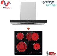 Gorenje) เครื่องดูดควันชนิดติดผนัง PWHT94XGB + เตาไฟฟ้าเซรามิคแบบติดตั้งฝัง รุ่น ECT643SYB