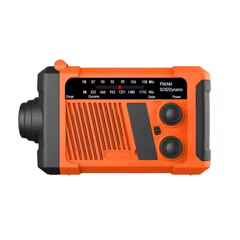 AS95-SOS Emergency Radio Solar Powered Outdoor Camping Hand Crank Dynamo FM/AM 1800Mah Phone Power B