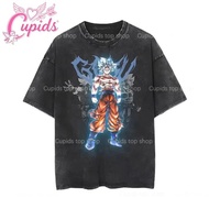 Cupids Shop Oversized Washed Japanese Kanji & Anime Character Print Top