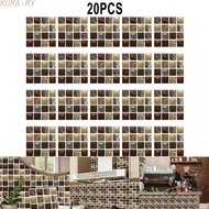 20Pcs Simulation Mosaic Tile Wall Sticker Home Decorations 10x10cm Waterproof