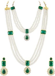 Short & Long Necklace Earrings Set Ethnic Bharatanatyam jewellery set for Women