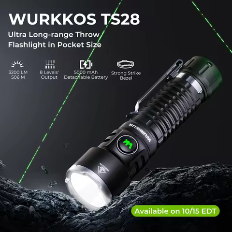 Wurkkos TS28 SFT70.2 High-Performance EDC Flashlight 3200 Lumens 21700 Battery USB-C Charging Magnet
