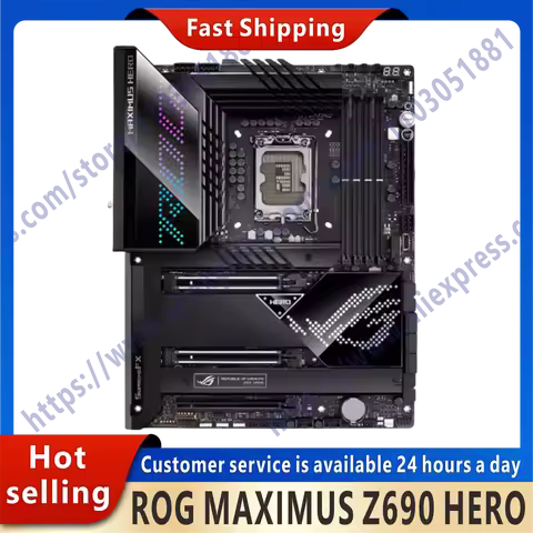 Used LGA 1700 motherboard ROG MAXIMUS Z690 HERO equipped with Z690 chipset 4 × DDR5 5200MHz 128GB