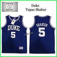 ¤ ☑ ♧ Duke 5 Tupac Shakur Iconic Basketball Jersey