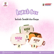 NICE LUNCHBOX 2 Separator FREE Spoon Fork/ NICE LUNCH BOX