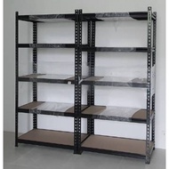 G.House Online HUMMER ชั้นวางของเหล็กพื้นไม้ 5 ชั้น B รุ่น YH-SF022B 90x50x182ซม. สีดำ ของแท้