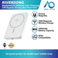 (Ready Stock) Riversong MagSpeed 05 (5000mAh Fast Charging) 20W Magnetic Wireless Charge Mini Power 