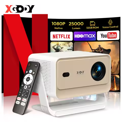 XGODY N6 Pro Netflix Officially 4K Projector Voice Control Smart Android TV Whale OS 8/32GB ROM for 