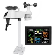[sillyshuai] 5-In-1 Wireless Weather Station with Solar Power &amp Moon Phase Display US Plug