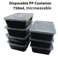 Disposable PP Food Container (50 Set / Pkt) Bekas Plastik Makanan 750ml