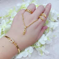 (164) 10k gold set 4in1 for women Necklace earrings ring &amp; bracelet