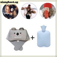 xiangbao1 Hot Water Bottle PVC Hot Water Pouch Cute Hot Water Bag with Soft Waist Cover