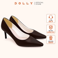 DOLLY SHOES - PREMIUM ITALIAN LEATHER COLLECTION 7CM POINTED SQUARE TOE - 88009 BROWN
