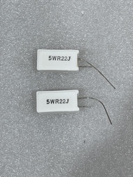 0.22R 5W 5% R22J Ceramic R DIP-2 ( 1 ชุด มี 5 ตัว )