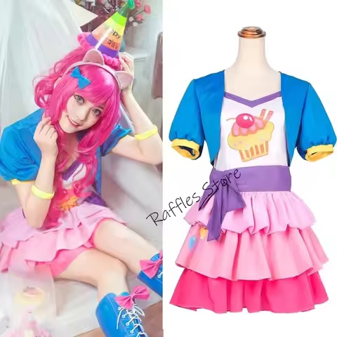 My Girls Women Little Pony Pinkie Pie Human Cosplay Costume Female Pink Halloween Carnival Costumes 