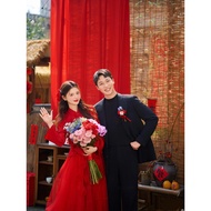 New Retro 80s Chinese Style Wedding Dress - Perfect for Studio Photos