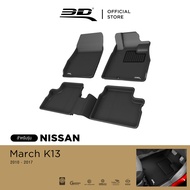 3D Mats พรมปูพื้น รถยนต์ NISSAN MARCH 2013-2020 รางวัลการออกแบบระดับโลก Maxpider พรมกันลื่น พรมกันนํ้า พรมรถยนต์