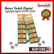 Battery Tasbih Digital/ LED AG3/AG10/2032 Button Cell Battery CR1632 CR2032