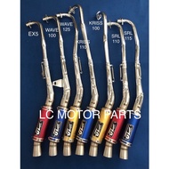 GL RACING EXHAUST PIPE TABUNG OPEN CHROME EKZOS EX5 WAVE100 125 KRISS110 KRISS100 MR1 SRL110 115 WAV
