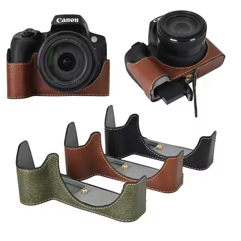 PU Leather Half Case For Canon SX70 HS SX70HS Bottom Opening Magnetic Cover