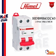 HIMEL MCB HDB9H632C63 - 2-Pole 10kA 63A HDB9 Series C Curve