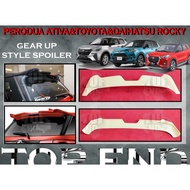 PERODUA ATIVA & TOYOTA RAIZE & DAIHATSU ROCKY GEAR UP STYLE REAR TRUNK SPOILER (GU) ABS SKIRT LIP CA