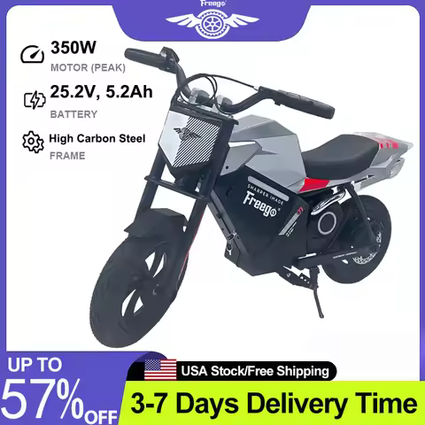 Freego K1 Kids Electric Dirt Bike Motorcycle 15.5MPH Fast Speed 10 Miles Long-Range Motorbike with R
