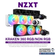 NZXT Kraken 360 With 1.54" LCD RGB / Non RGB fans [2 Color Options]