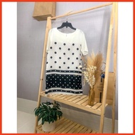 [2 HAND] Long form shirt that can be worn as a cool polka dot dress for summer wear. Under 55kg medi
