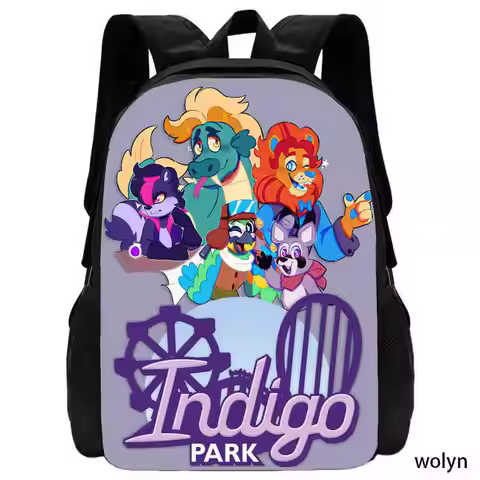 3D New Indigo Park Backpack for Students, Large Capacity Computer Bag