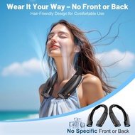 Qimedo พัดลมพกพา 8000mAh พัดลมคล้องคอ ไร้ใบพัด ลมสามระดับ แบบปรับได้ การออกแบบแฟชั่น ขนาด