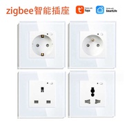 Zigbee Graffiti Socket European Standard British Standard Universal Hole WiFi Socket Glass Panel 16A