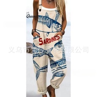 2025 Warehouse 3D Digital Printing Ladies Comfortable Casual Overalls 12.3
